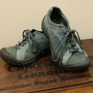 Green leather, Presidio lace-ups by Keen.